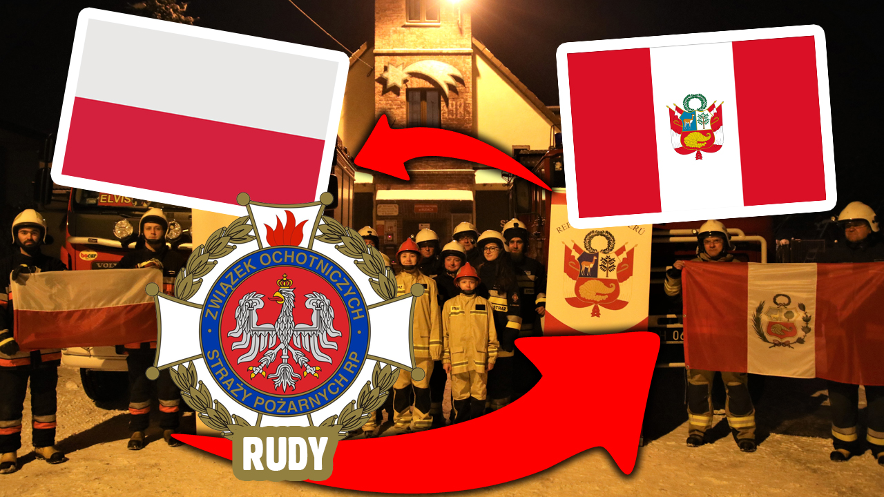 Straż Pożarna w Rudach w woj. Śląskim pozdrawia Peru z okazji Dwusetlecia Niepodległości Narodowej (wideo) 